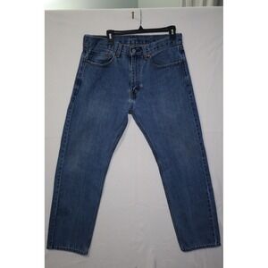 Levis 505 Regular Fit Mens Blue Denim Jeans Straight Leg 34x30 Medium Wash